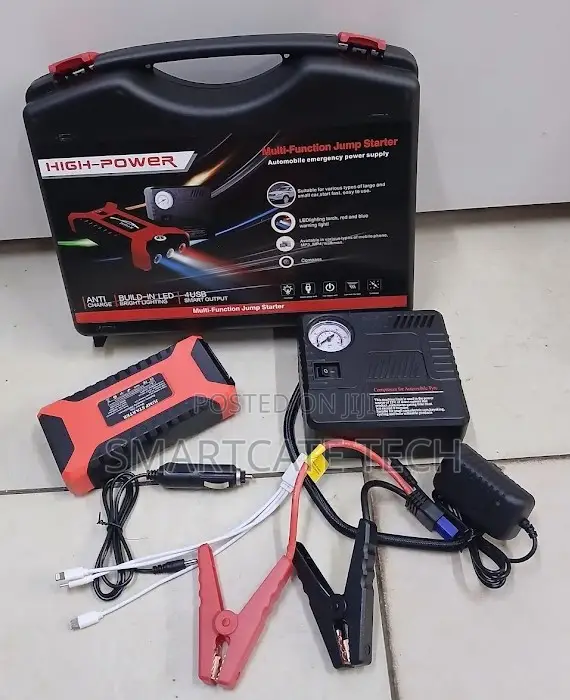 Portable 12V Car Jump Starter & Tyre Air Compressor 99800mAh