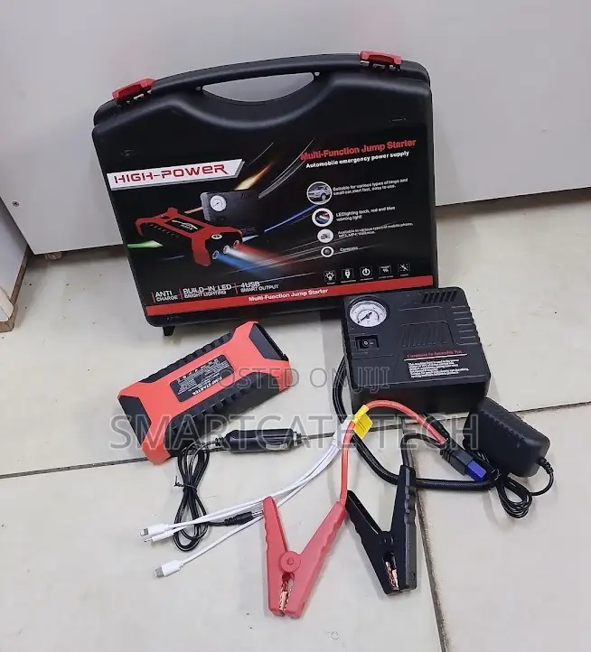 12V Car Jump Starter Power Bank With Built-in Air Compressor