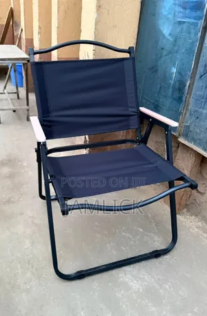 Portable Black Foldable Camping Chair — Gn