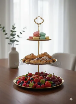 Gold Steel Cake/ Fruist Stand 3layer