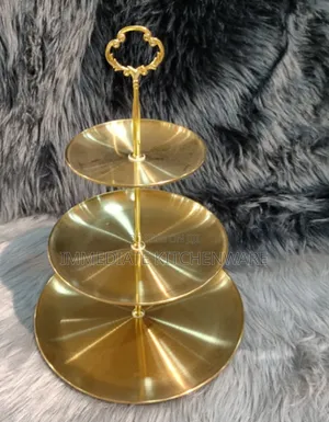 Gold Steel Cake/ Fruist Stand 3layer
