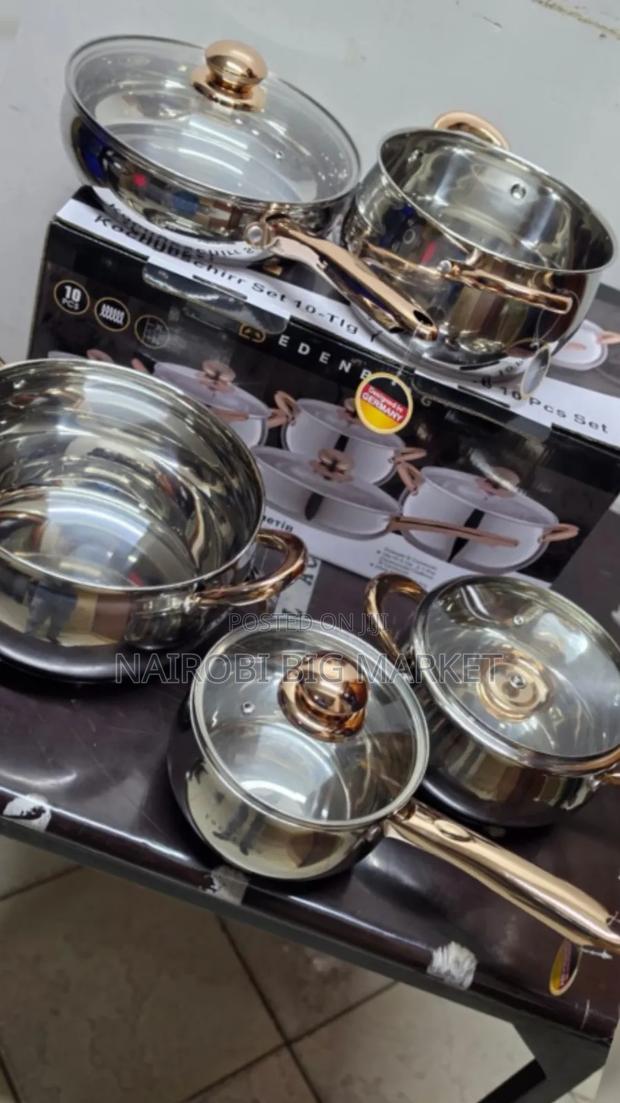 10pcs Edenburg Stainless Steel Gold Cookware Set