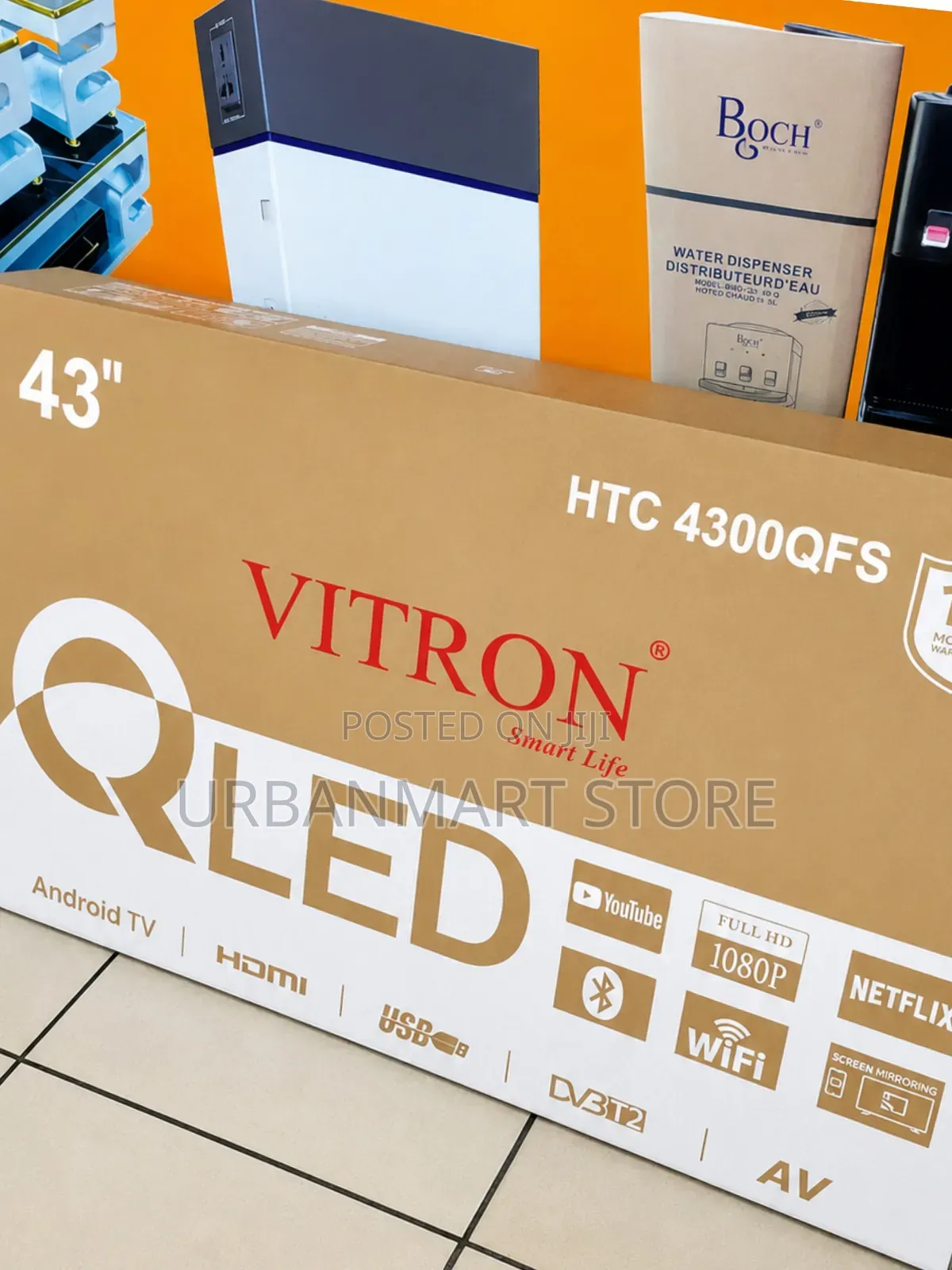 Vitron 43" Qled  Frameless Smart TV With Netflix & YouTube