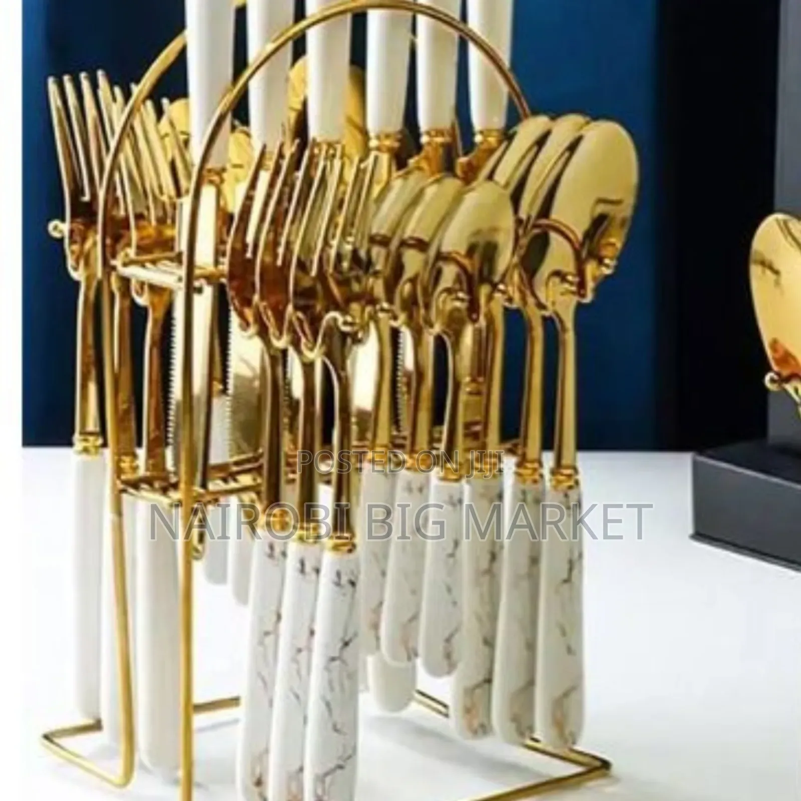 24pcs Marble Cutlery Set