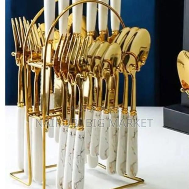 24pcs Marble Cutlery Set - main view