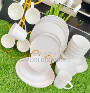 24pcs White Plain Dinner Set