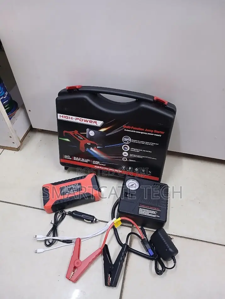 12V Powerful Car Jump Starter With Built-in Tyre Air Pump
