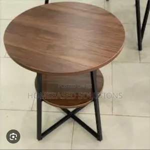 2 Layer Round 3 Legged Metal Frame Table