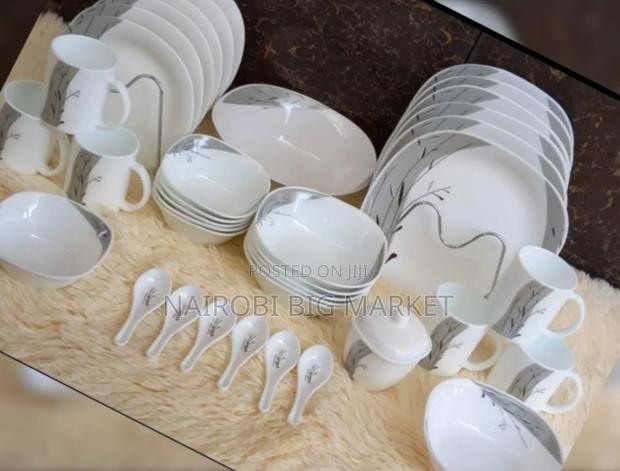 39pcs Square Opal Glass Dinner Set