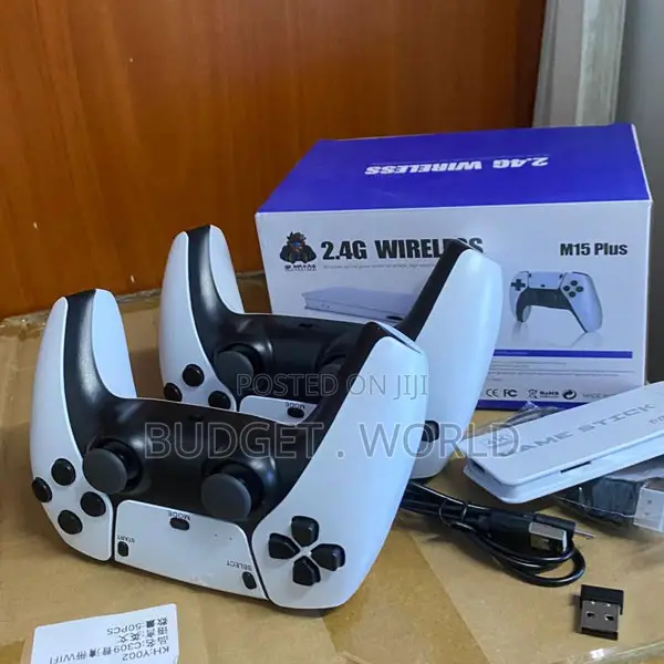 White M15 Game Stick 64G 30,000+Video Game Console2.4G Double Wireless