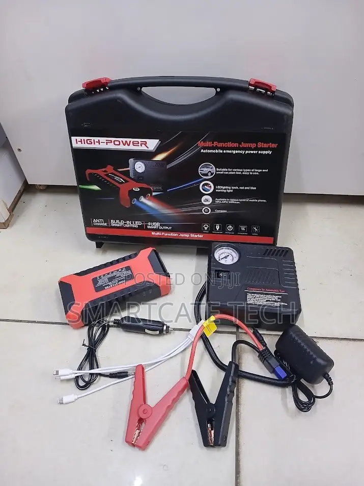 Portable Car Jump Starter 12V With Air Compressor & Power Bank