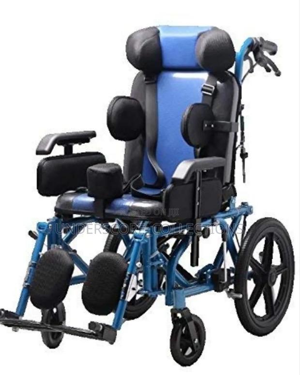 Specialized Blue Cerebral Palsy (CP) Reclining Wheelchair - main view