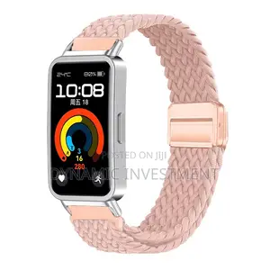 Huawei Band 10 / 9 / 8 Magnetic Buckle Nylon Braid Watch Band(Pink)