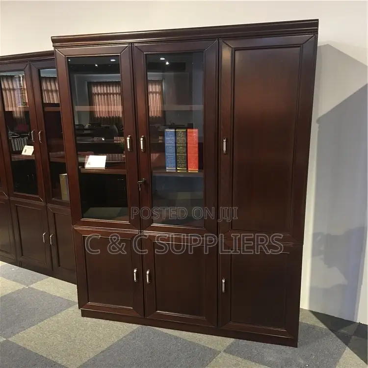 3-Doors Mahogany Boss File Cabinet.