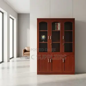 3-Doors Mahogany Boss File Cabinet.