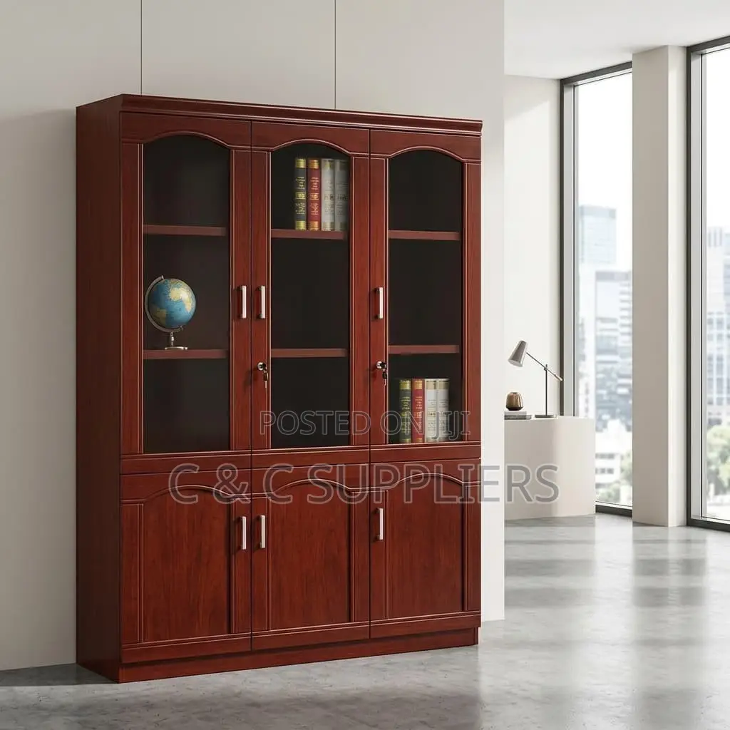 3-Doors Mahogany Boss File Cabinet.