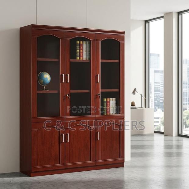 3-Doors Mahogany Boss File Cabinet. - thumbnail 2