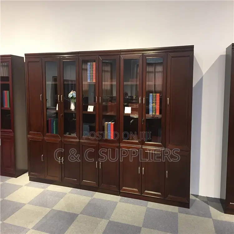 3-Doors Mahogany Boss File Cabinet.