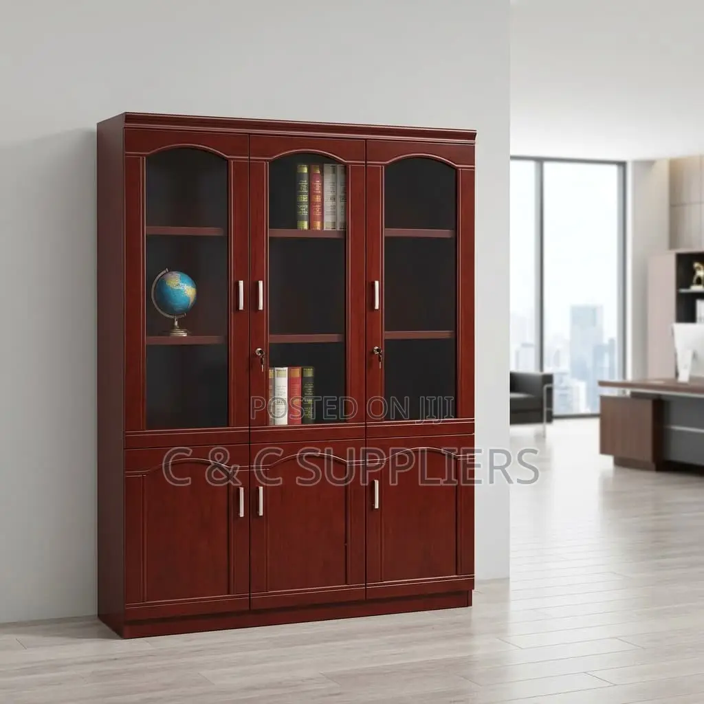 3-Doors Mahogany Boss File Cabinet.
