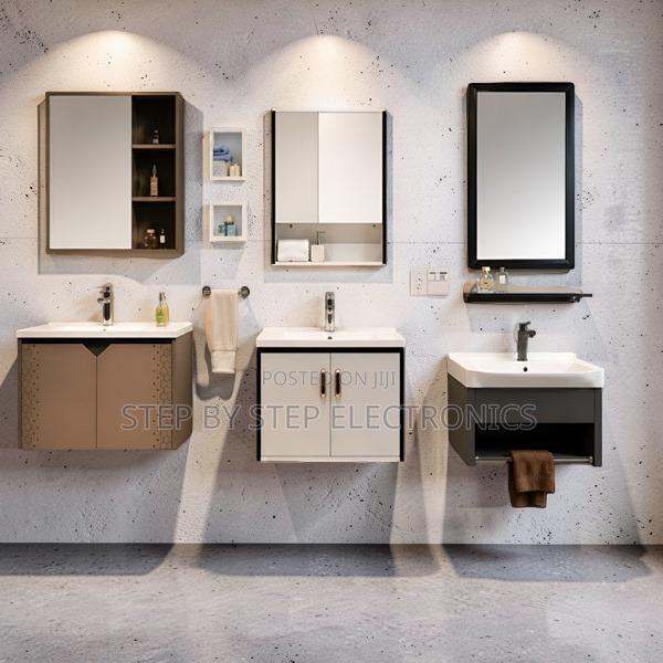 Adjustable Shelves Wall Mounted Bathroom Vanity Cabinet With Mirror