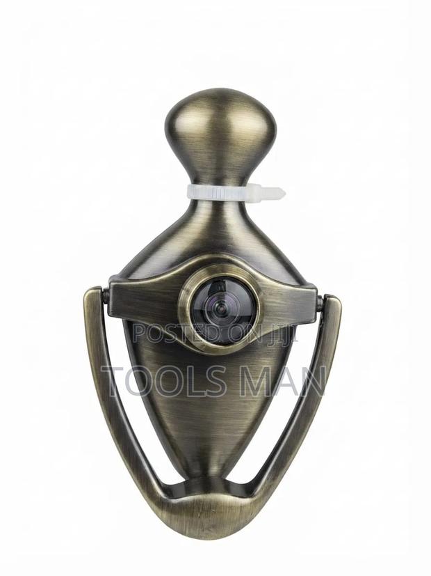Antique Brass Door Knocker Camera Peephole. - main view