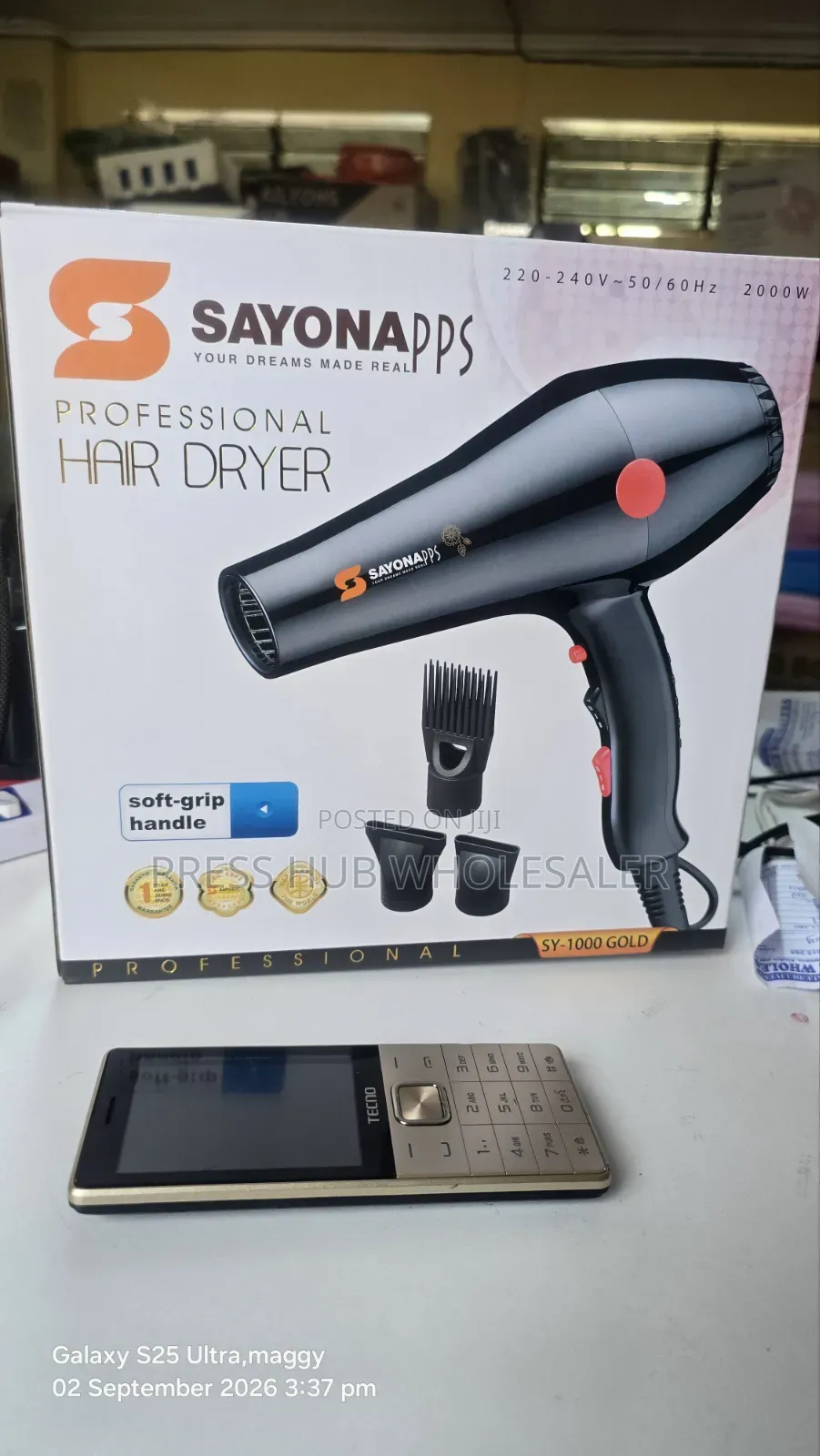 SayonApps Powerful Professional Hair Dryer With Accessories