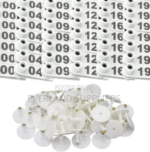 Easy-Read Numbered Farm Pigs Slim Tags - White