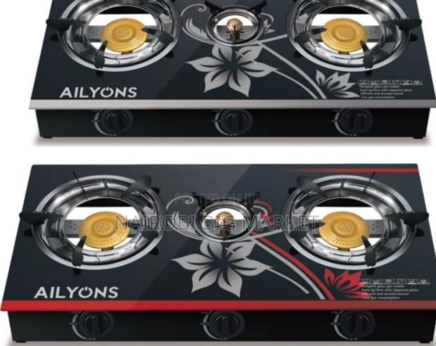 Ailyons 3 Burner Glass Top Gas Cooker