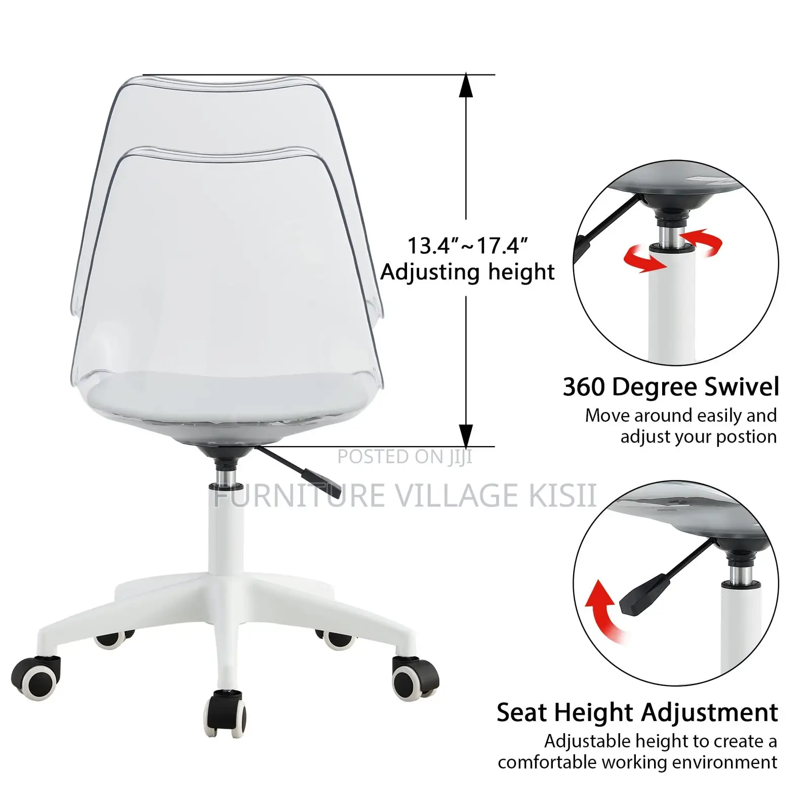 Home Furniture;padded Clear Eames Chair