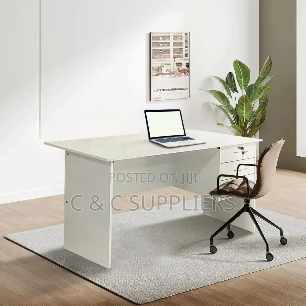 Clerical White Study Desk-1 Meter