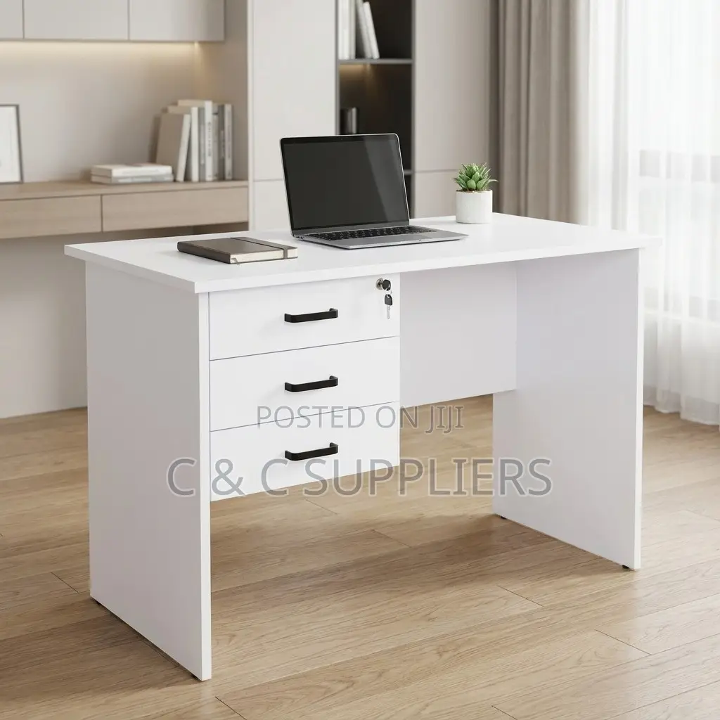 Clerical White Study Desk-1 Meter