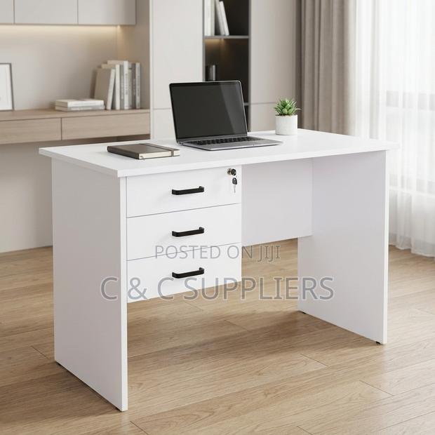 Clerical White Study Desk-1 Meter - main view