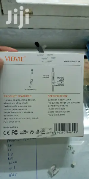 Vidvie Stereo Heavy Bass Earphones.