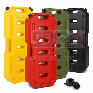 20L PORTABLE FUEL JERRY CAN With Sprout, Mounting Brackets, Lock & Key