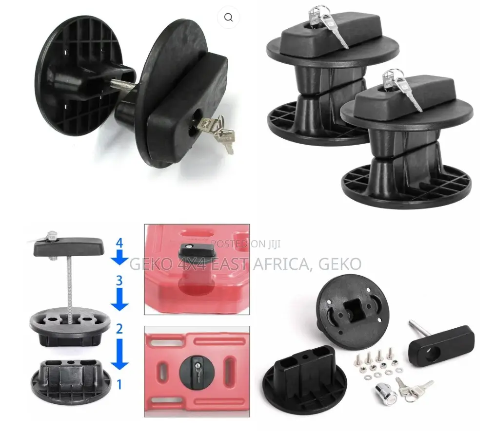 20L PORTABLE FUEL JERRY CAN With Sprout, Mounting Brackets, Lock & Key