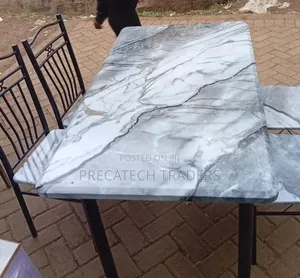 4-Seater Marble Dining Table Set – Modern Design