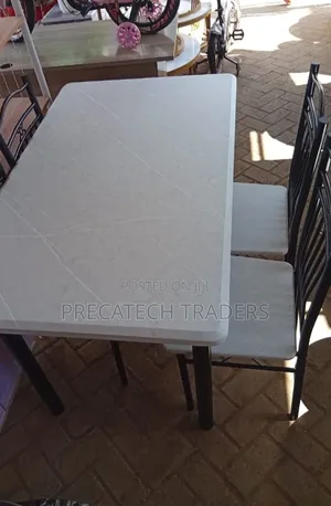 4-Seater Marble Dining Table Set – Modern Design