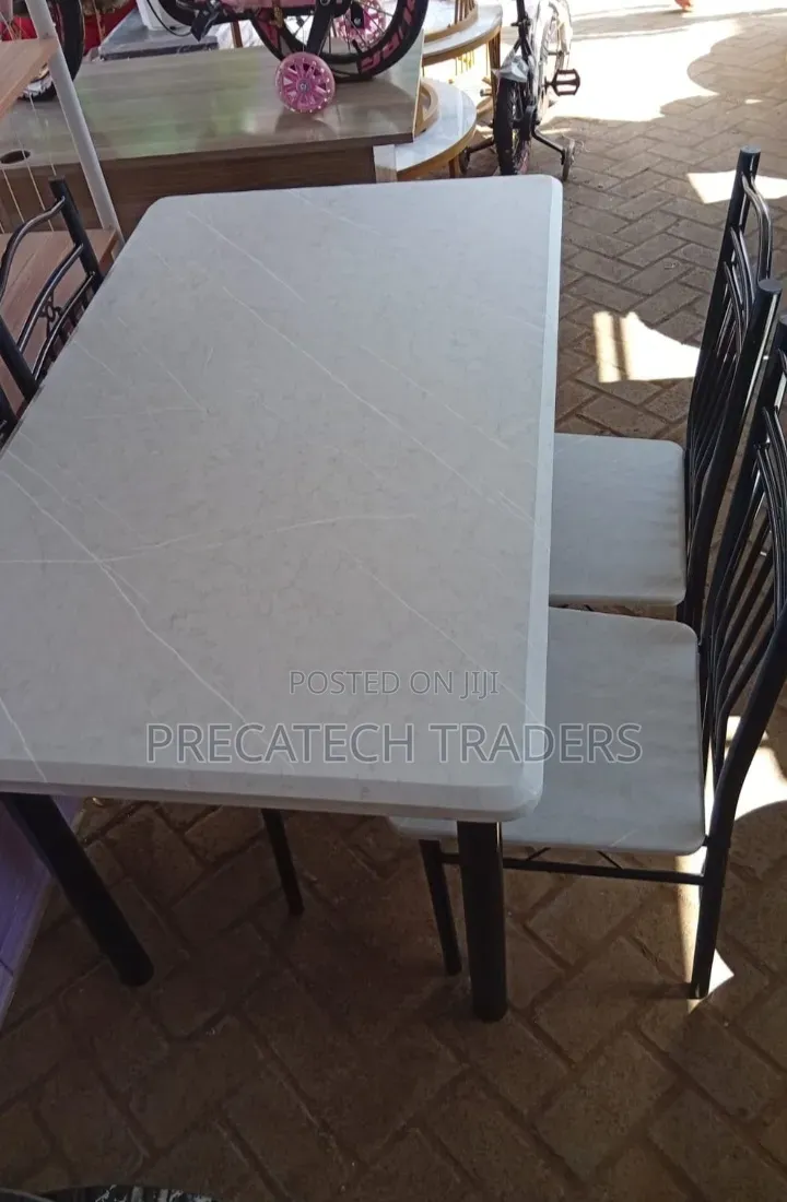 4-Seater Marble Dining Table Set – Modern Design