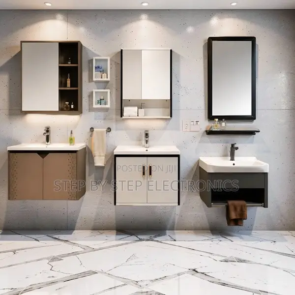 Rust Resistant Wall Mounted Bathroom Vanity Cabinet With Mirror
