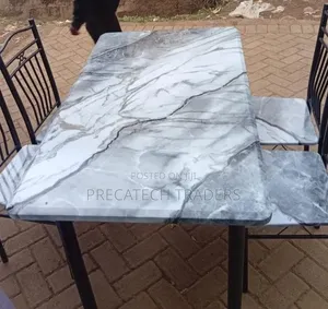 Elegant Marble Dining Set – 4 Seater