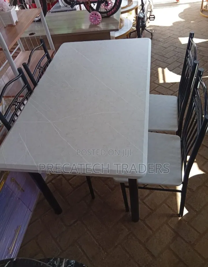 Elegant Marble Dining Set – 4 Seater