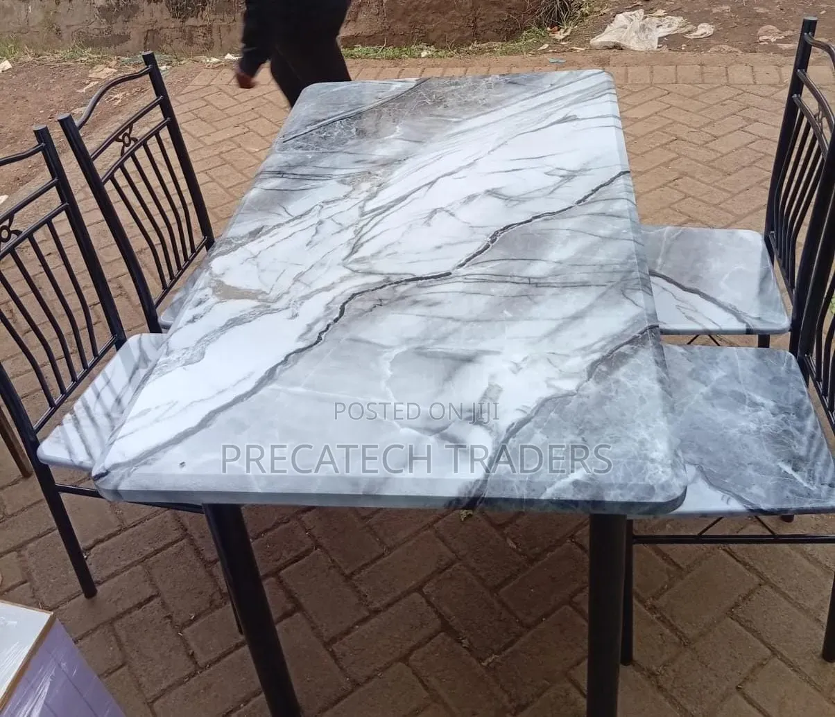 Premium 4-Seater Marble Dining Table Set