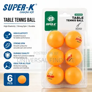 Super-K Table Tennis Balls 6 Pieces – Durable Ping Pong Balls