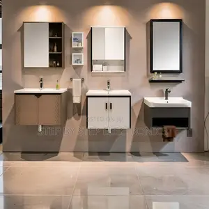 Easy Clean Surface Wall Mounted Bathroom Vanity Cabinet With Mirror