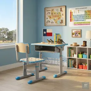 Home Desk; Adjustable Height Home Schooling Desk Chaiir Set