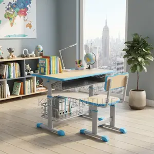 Home Desk; Adjustable Height Home Schooling Desk Chaiir Set