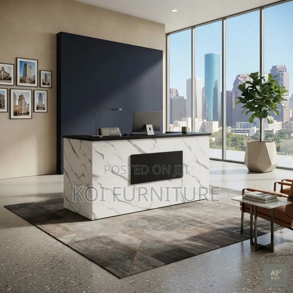 Reception Desk; 1.8 Meters White Visitors Welcoming Reception Desks
