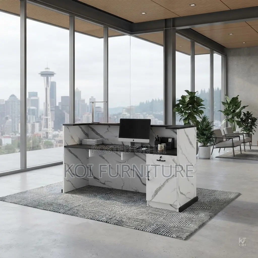 Reception Desk; 1.8 Meters White Visitors Welcoming Reception Desks