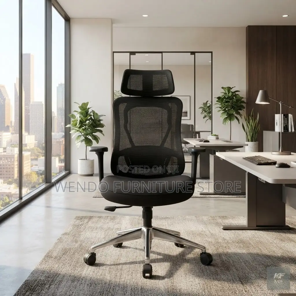Office Chairs; Executive Ergonomic Black Fabric Clerical Seats