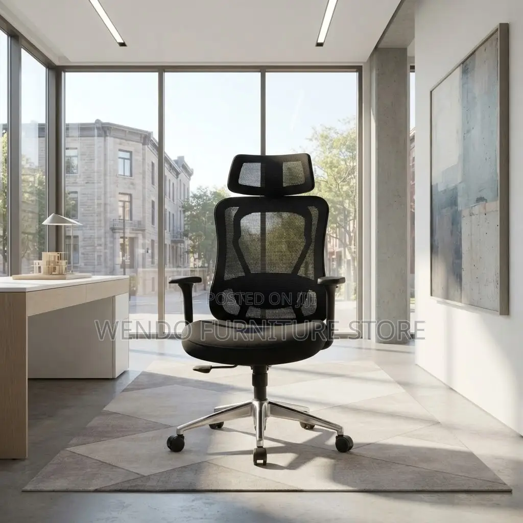 Office Chairs; Executive Ergonomic Black Fabric Clerical Seats